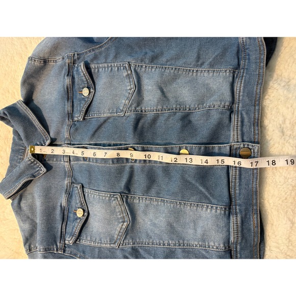 JONES NEW YORK SIGNATURE Denim Jacket Womens Size L Blue Jean Trucker Style - Picture 3 of 5